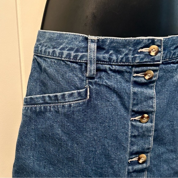 Eddie Bauer Vintage Denim Jean Skirt Button Front Deep Pockets 100% Cotton    10 - Picture 6 of 14
